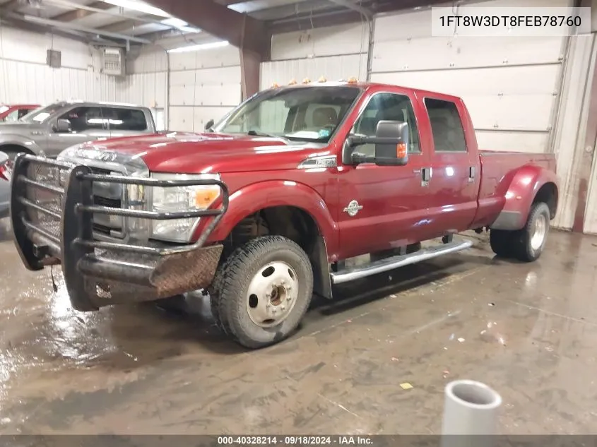 1FT8W3DT8FEB78760 2015 Ford F-350 Xlt