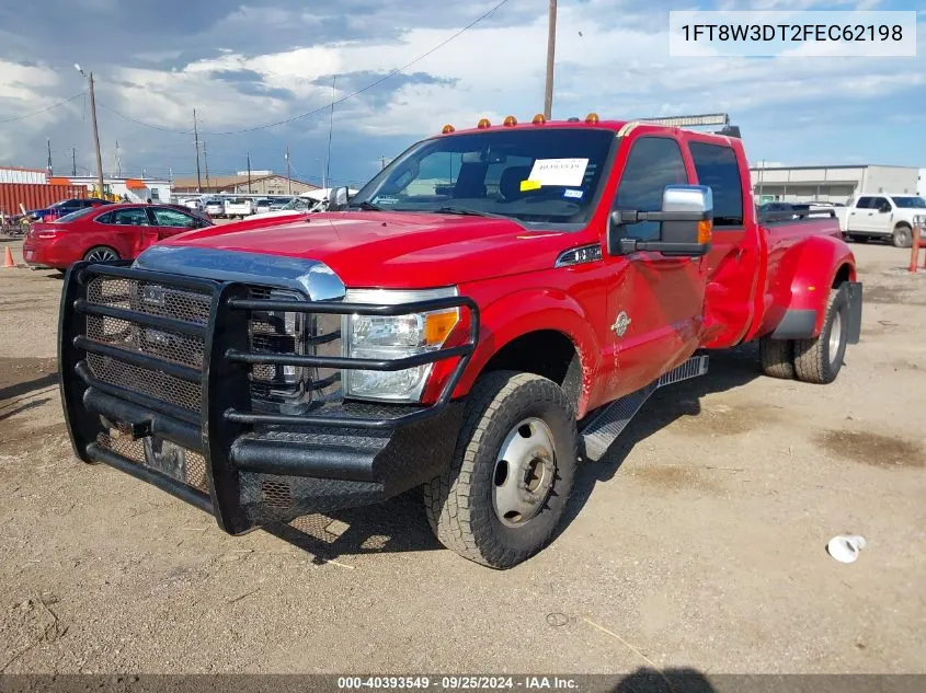 2015 Ford F-350 Lariat VIN: 1FT8W3DT2FEC62198 Lot: 40393549