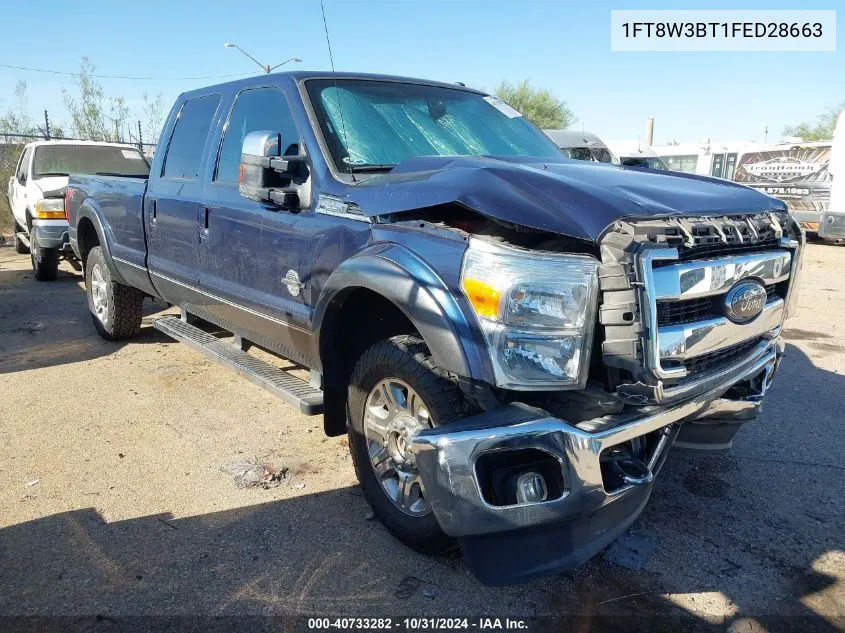 2015 Ford F-350 Lariat VIN: 1FT8W3BT1FED28663 Lot: 40733282