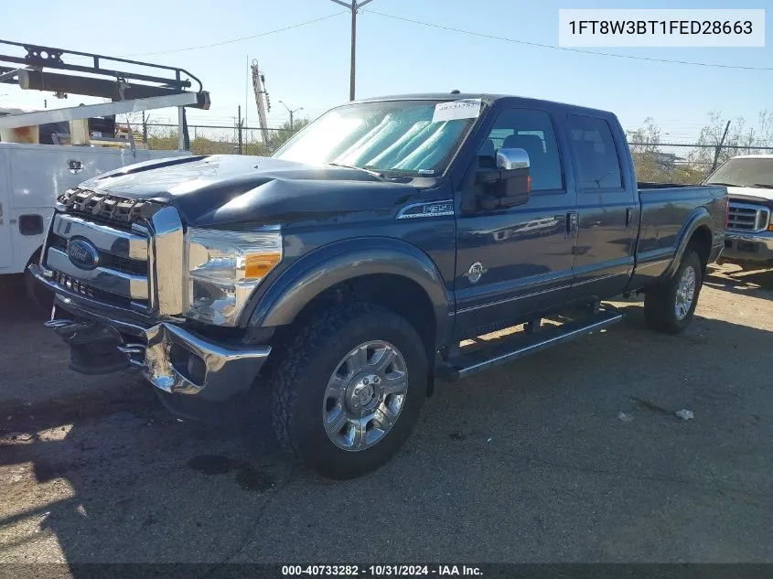 2015 Ford F-350 Lariat VIN: 1FT8W3BT1FED28663 Lot: 40733282