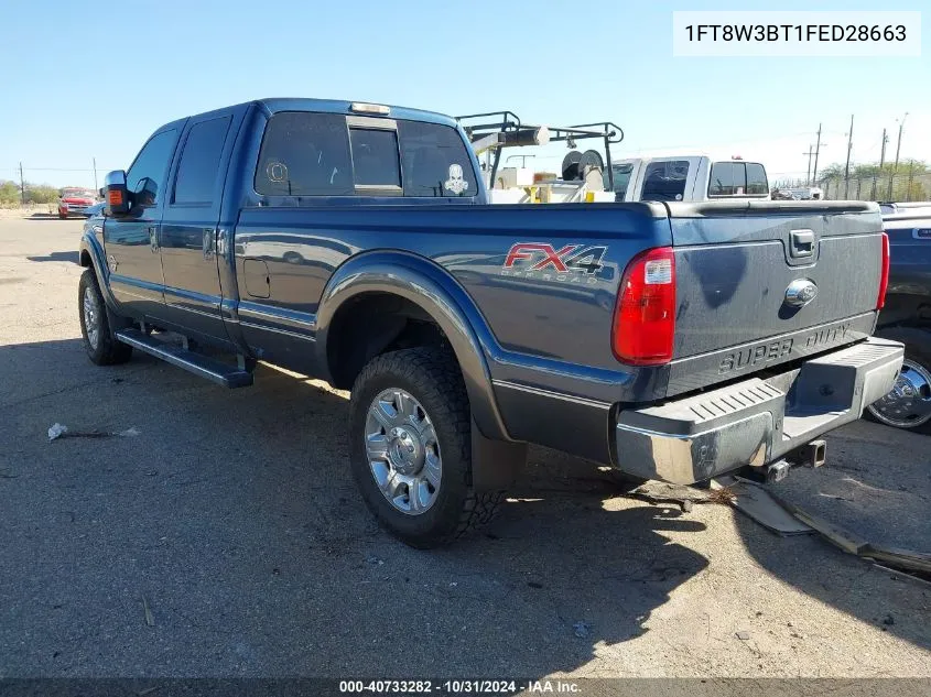 2015 Ford F-350 Lariat VIN: 1FT8W3BT1FED28663 Lot: 40733282