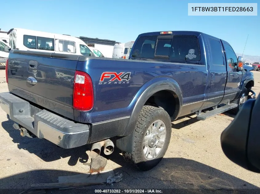 2015 Ford F-350 Lariat VIN: 1FT8W3BT1FED28663 Lot: 40733282