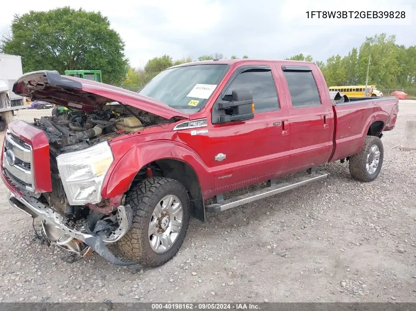 2016 Ford F-350 Lariat VIN: 1FT8W3BT2GEB39828 Lot: 40198162