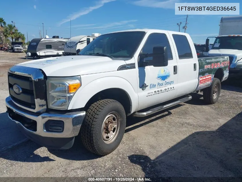 2016 Ford F-350 Xl VIN: 1FT8W3BT4GED36645 Lot: 40507191