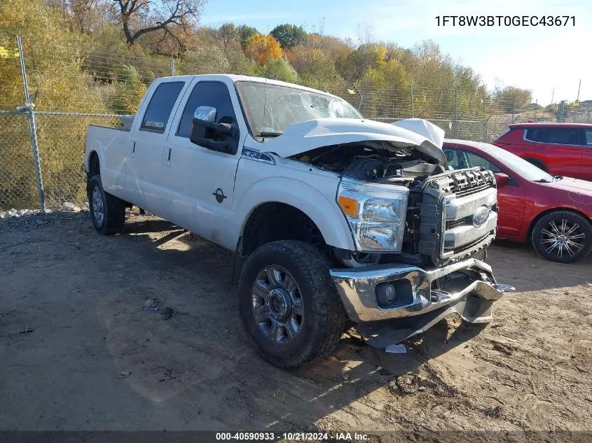 2016 Ford F-350 Lariat VIN: 1FT8W3BT0GEC43671 Lot: 40590933