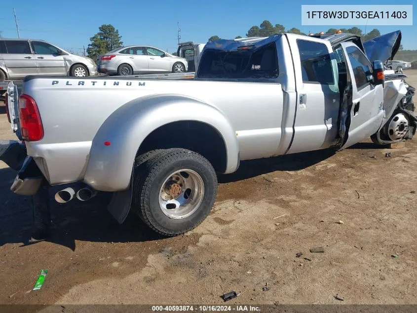 2016 Ford F-350 Lariat VIN: 1FT8W3DT3GEA11403 Lot: 40593874