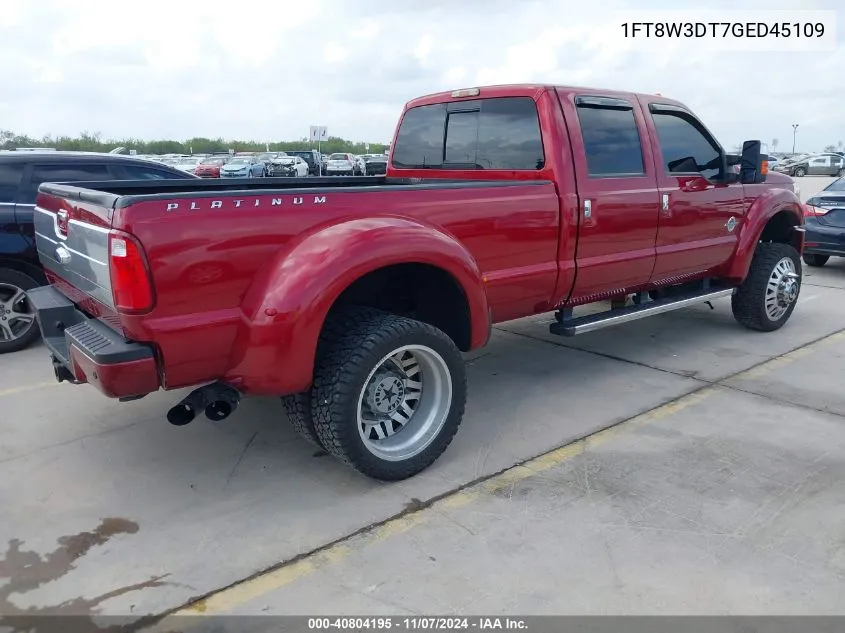 2016 Ford F-350 Lariat VIN: 1FT8W3DT7GED45109 Lot: 40804195