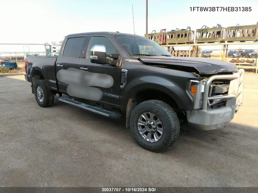 2017 Ford F350 Super Duty VIN: 1FT8W3BT7HEB31385 Lot: 30037707