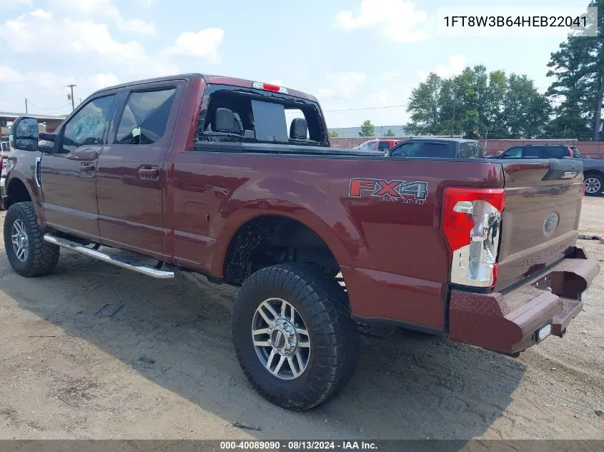 2017 Ford F-350 Lariat VIN: 1FT8W3B64HEB22041 Lot: 40089090