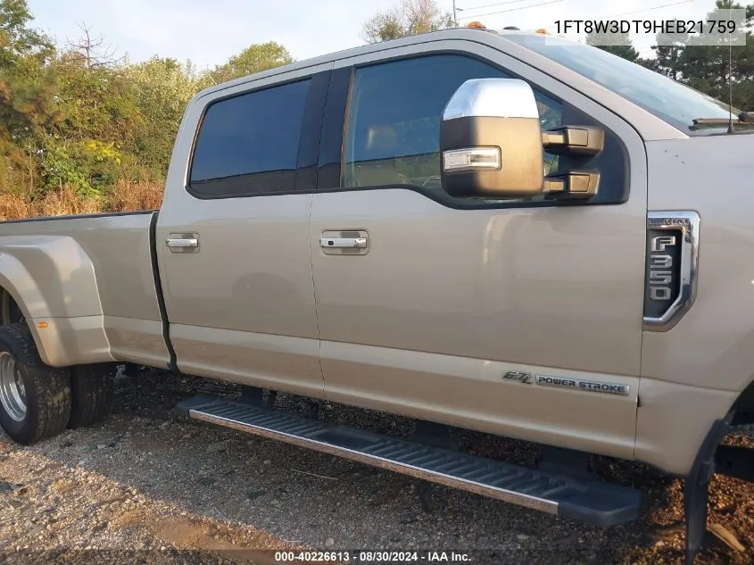 1FT8W3DT9HEB21759 2017 Ford F-350 Lariat