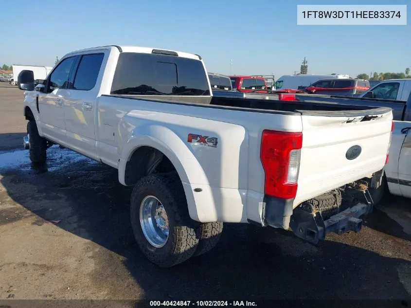 2017 Ford F-350 Lariat VIN: 1FT8W3DT1HEE83374 Lot: 40424847