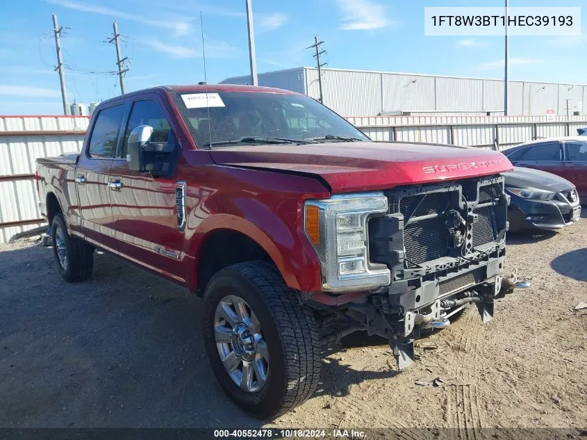 2017 Ford F-350 Platinum VIN: 1FT8W3BT1HEC39193 Lot: 40552478