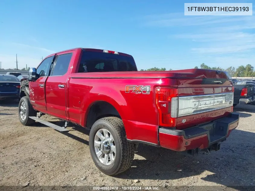 2017 Ford F-350 Platinum VIN: 1FT8W3BT1HEC39193 Lot: 40552478