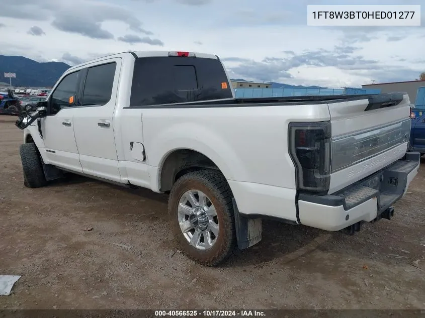 2017 Ford F-350 Platinum VIN: 1FT8W3BT0HED01277 Lot: 40566525