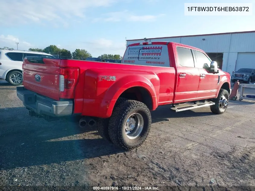 1FT8W3DT6HEB63872 2017 Ford F-350 Lariat