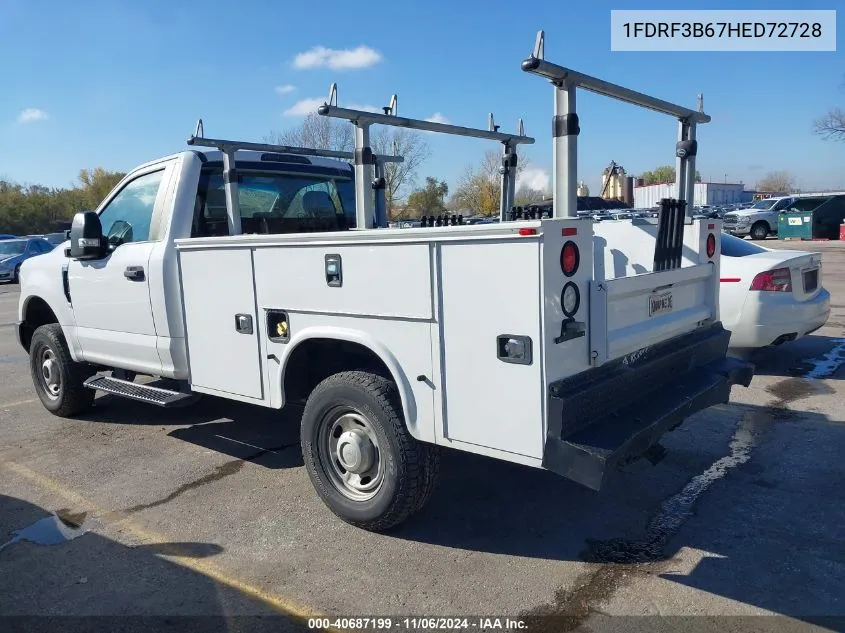 2017 Ford F-350 Xl VIN: 1FDRF3B67HED72728 Lot: 40687199