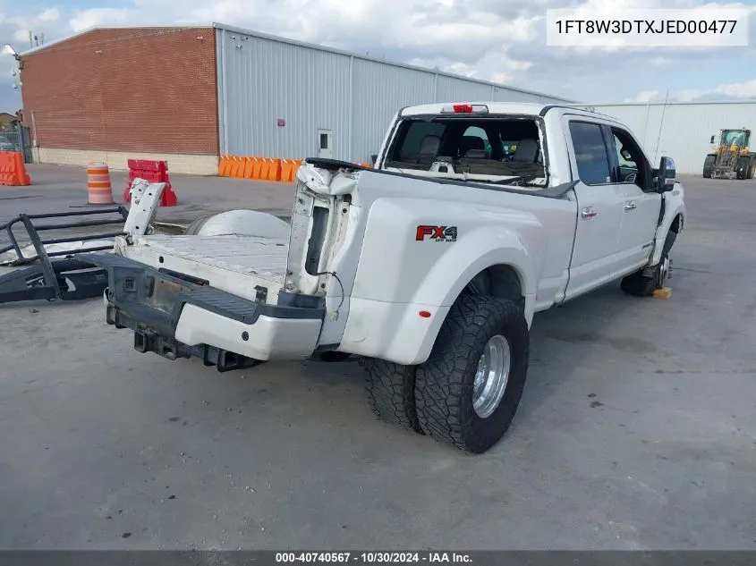 2018 Ford F-350 Platinum VIN: 1FT8W3DTXJED00477 Lot: 40740567