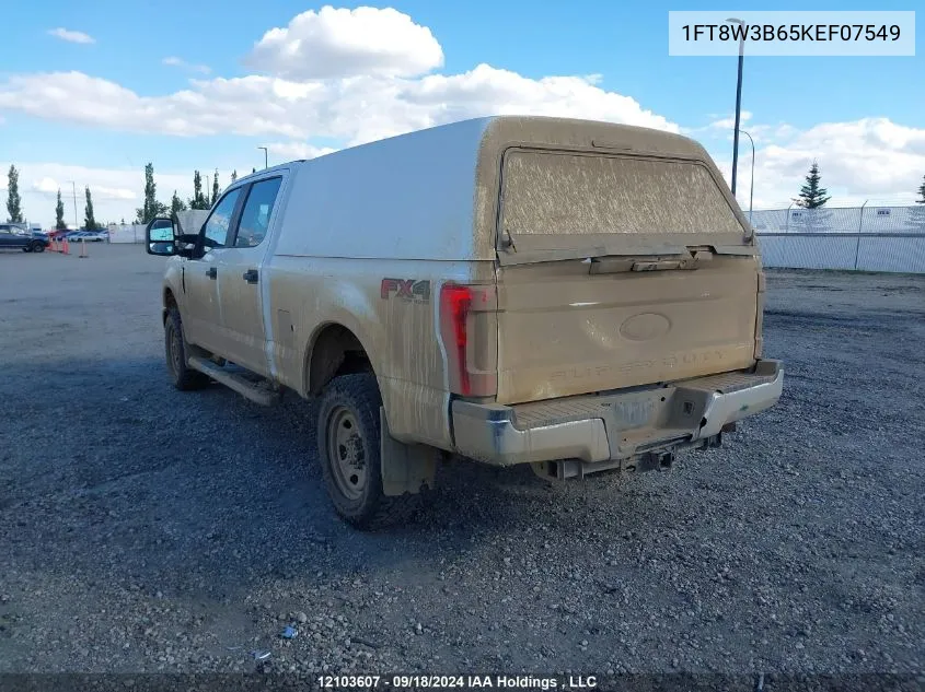 2019 Ford F350 Super Duty VIN: 1FT8W3B65KEF07549 Lot: 12103607