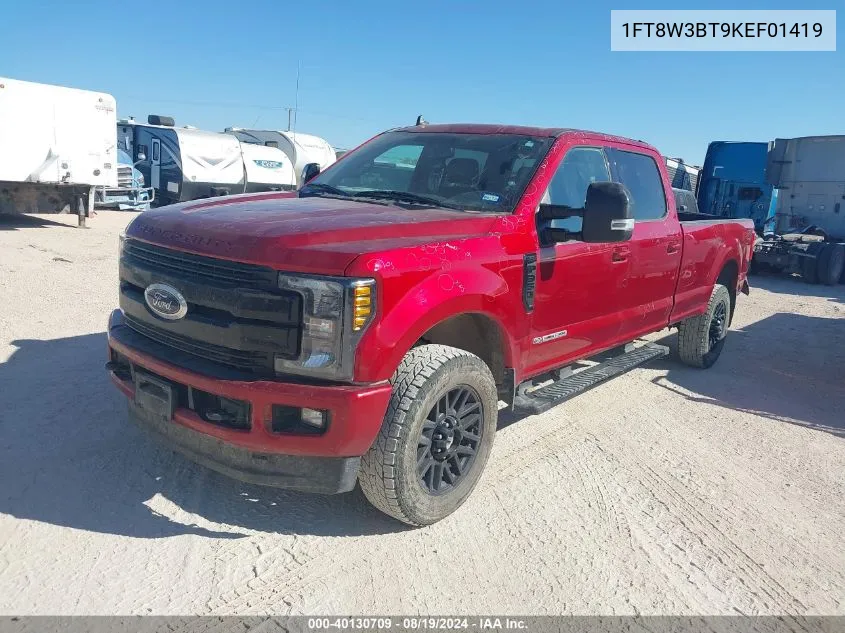 2019 Ford F-350 Lariat VIN: 1FT8W3BT9KEF01419 Lot: 40130709