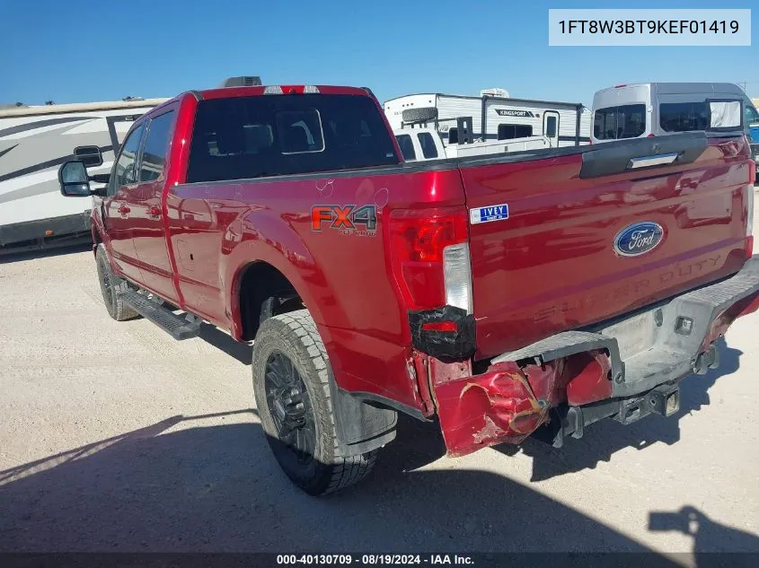 2019 Ford F-350 Lariat VIN: 1FT8W3BT9KEF01419 Lot: 40130709