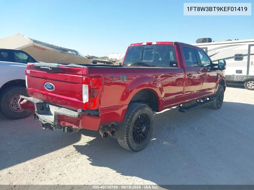 2019 Ford F-350 Lariat VIN: 1FT8W3BT9KEF01419 Lot: 40130709