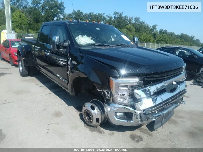 2019 Ford F-350 King Ranch VIN: 1FT8W3DT3KEE71606 Lot: 40143096