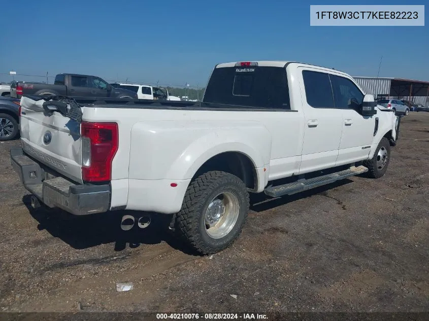 2019 Ford F-350 Lariat VIN: 1FT8W3CT7KEE82223 Lot: 40210076