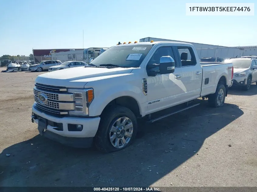 2019 Ford F-350 Platinum VIN: 1FT8W3BT5KEE74476 Lot: 40425120