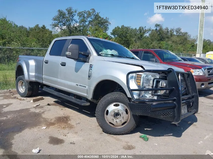 2019 Ford F350 Super Duty VIN: 1FT8W3DTXKED34940 Lot: 40435060