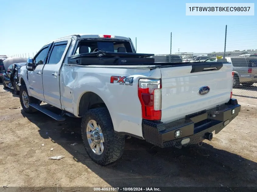 2019 Ford F-350 Platinum VIN: 1FT8W3BT8KEC98037 Lot: 40531017