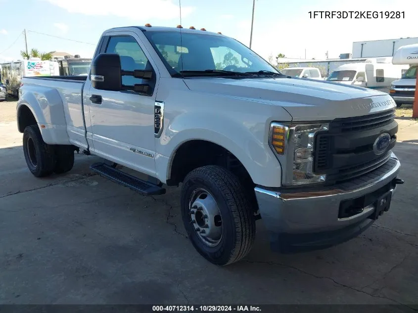 2019 Ford F-350 Xl VIN: 1FTRF3DT2KEG19281 Lot: 40712314