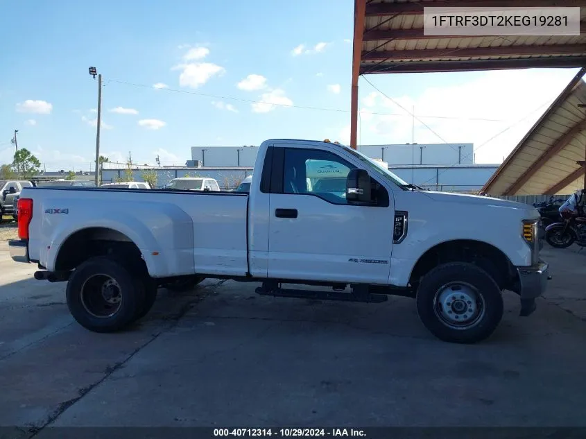 2019 Ford F-350 Xl VIN: 1FTRF3DT2KEG19281 Lot: 40712314