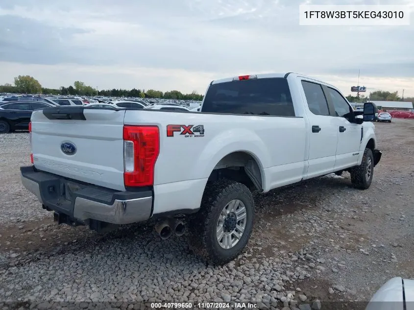 2019 Ford F-350 Xl VIN: 1FT8W3BT5KEG43010 Lot: 40799650