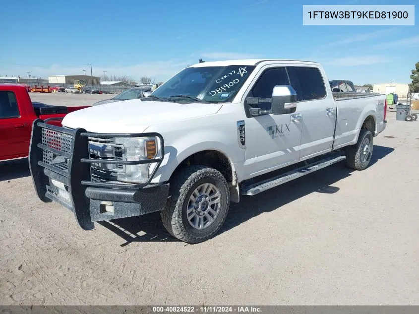 2019 Ford F350 Xlt VIN: 1FT8W3BT9KED81900 Lot: 40824522