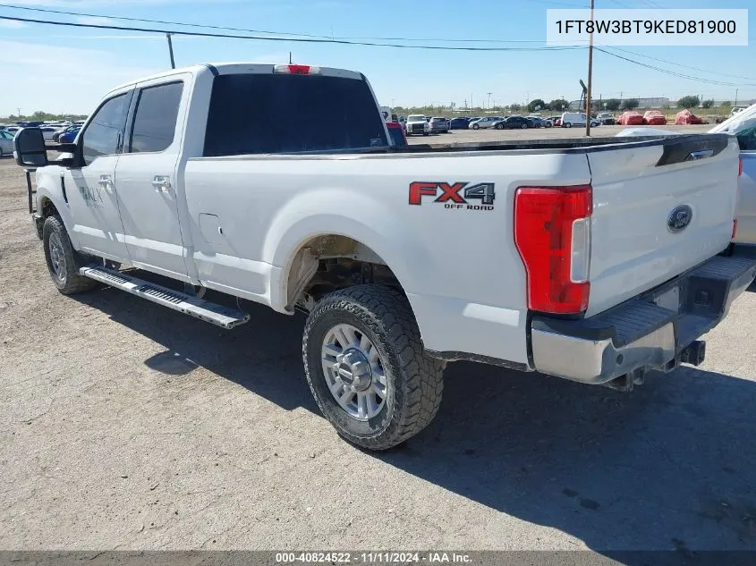 2019 Ford F350 Xlt VIN: 1FT8W3BT9KED81900 Lot: 40824522