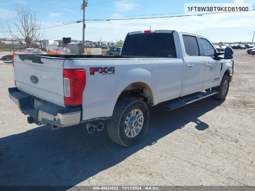 2019 Ford F350 Xlt VIN: 1FT8W3BT9KED81900 Lot: 40824522