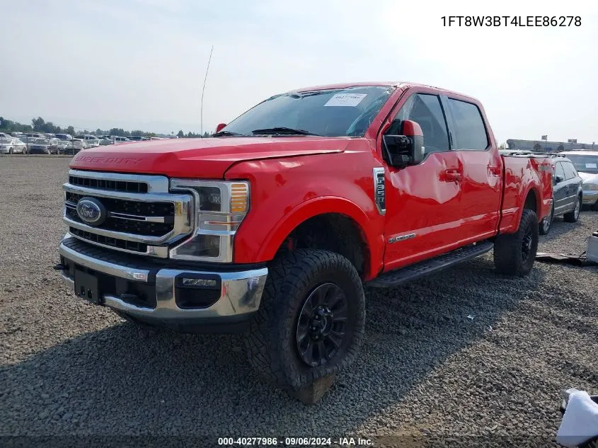 2020 Ford F-350 Lariat VIN: 1FT8W3BT4LEE86278 Lot: 40277986