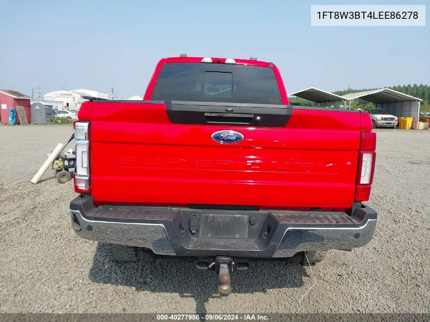 2020 Ford F-350 Lariat VIN: 1FT8W3BT4LEE86278 Lot: 40277986