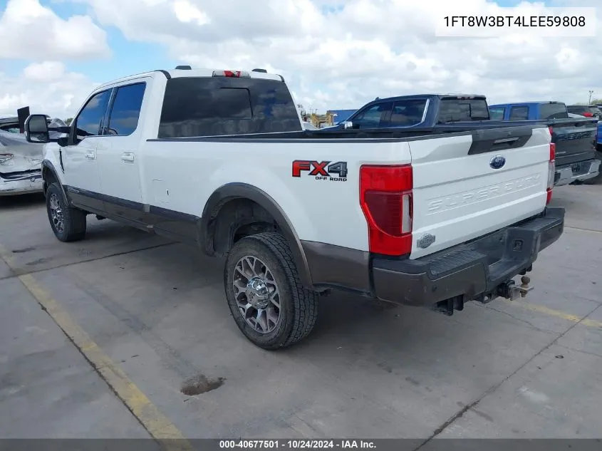 2020 Ford F-350 King Ranch VIN: 1FT8W3BT4LEE59808 Lot: 40677501