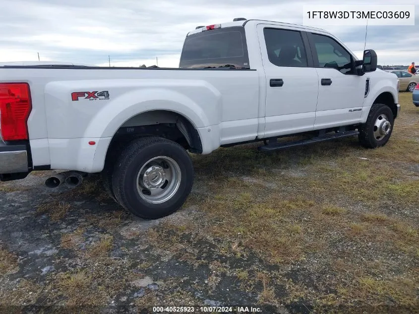 2021 Ford F350 Super Duty VIN: 1FT8W3DT3MEC03609 Lot: 40525923