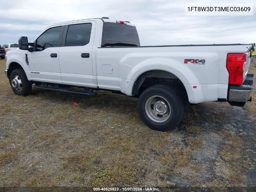 2021 Ford F350 Super Duty VIN: 1FT8W3DT3MEC03609 Lot: 40525923