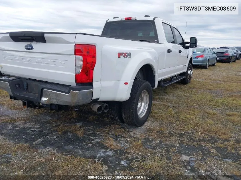 2021 Ford F350 Super Duty VIN: 1FT8W3DT3MEC03609 Lot: 40525923