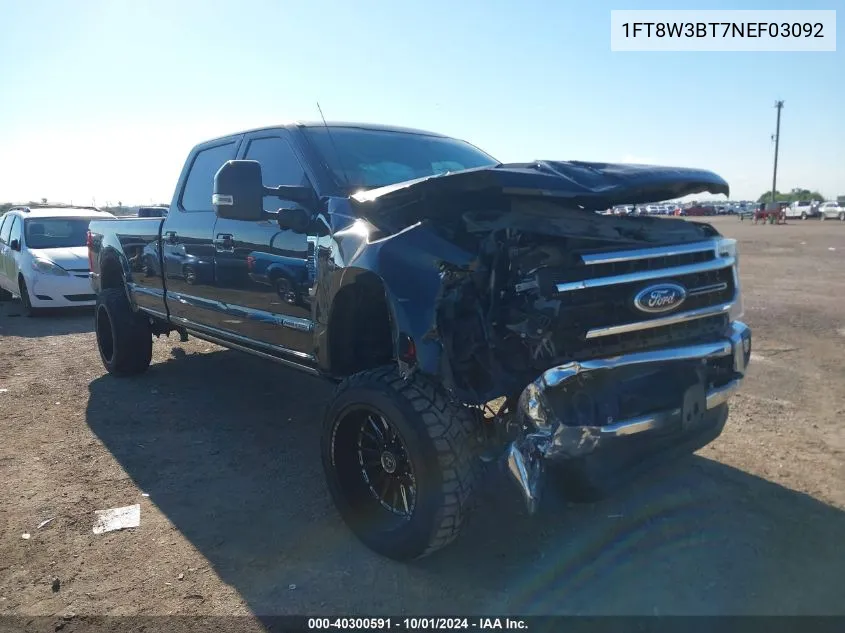 2022 Ford F-350 Lariat VIN: 1FT8W3BT7NEF03092 Lot: 40300591