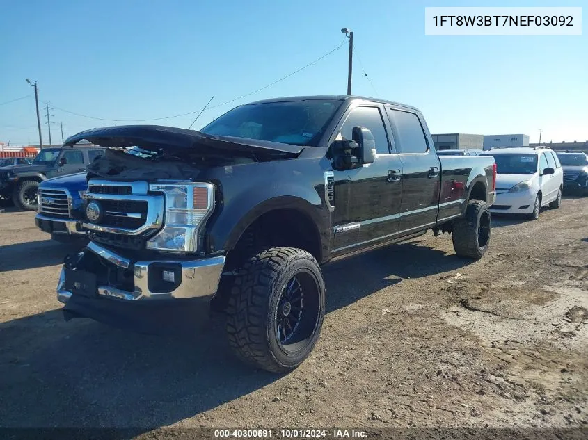 2022 Ford F-350 Lariat VIN: 1FT8W3BT7NEF03092 Lot: 40300591