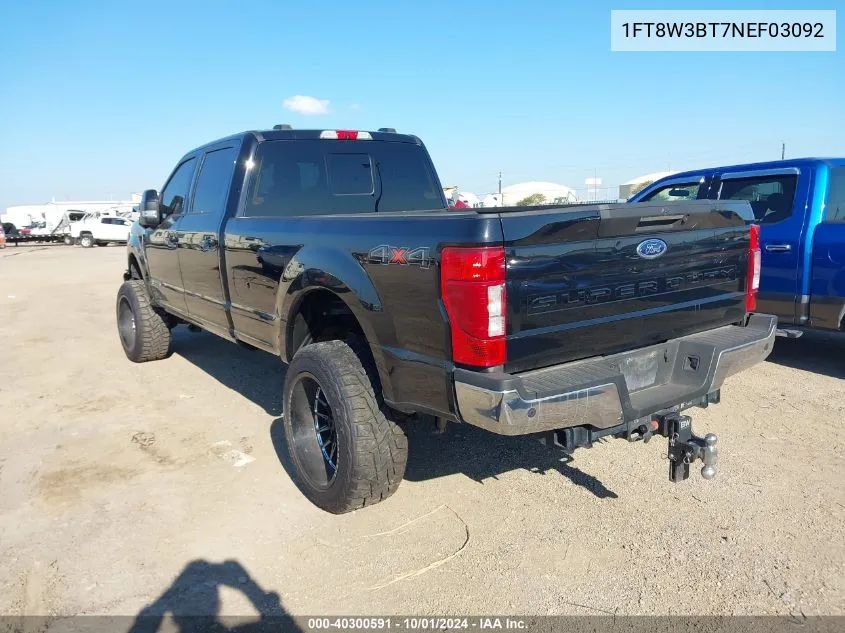 2022 Ford F-350 Lariat VIN: 1FT8W3BT7NEF03092 Lot: 40300591