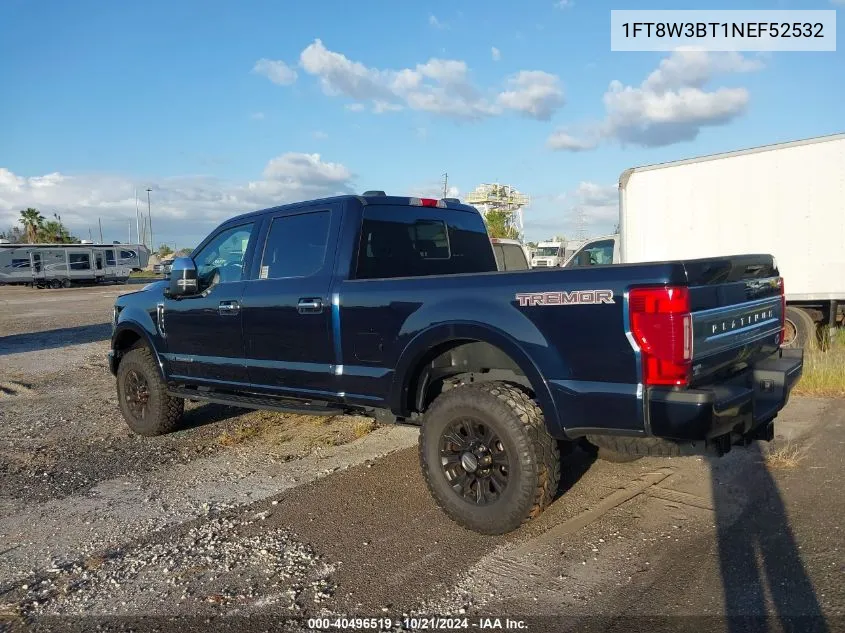 2022 Ford F-350 Platinum VIN: 1FT8W3BT1NEF52532 Lot: 40496519