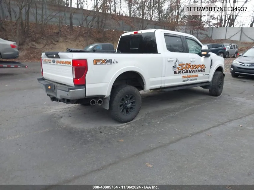 2022 Ford F-350 Lariat VIN: 1FT8W3BT7NEE34937 Lot: 40805764