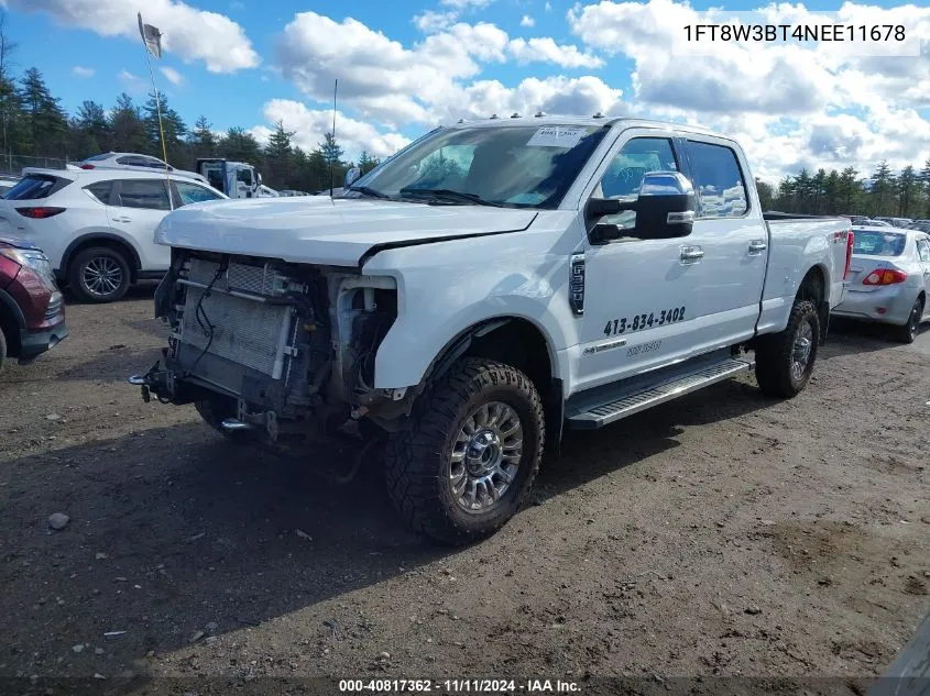 2022 Ford F-350 Xlt VIN: 1FT8W3BT4NEE11678 Lot: 40817362