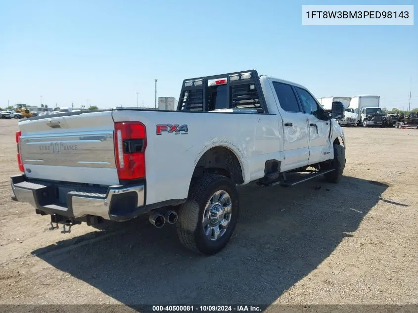 2023 Ford F-350 King Ranch VIN: 1FT8W3BM3PED98143 Lot: 40500081