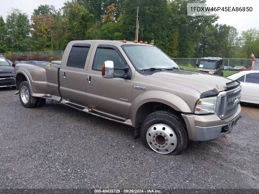 2005 Ford F450 Super Duty VIN: 1FDXW46P45EA86850 Lot: 40425729